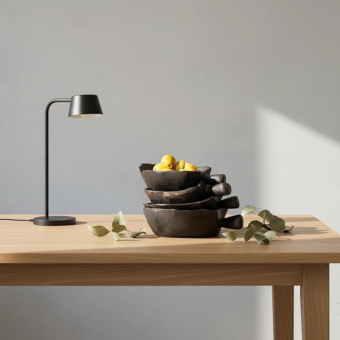Solid Wood Fruit Bowl - Natural Vintage Grain - Single-Handle Design - Naturally Formed - Each Bowl Features a Unique Shape