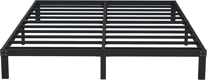 9 Inch Queen Bed Frame Heavy Duty Low Profile Metal Platform No Box Spring Needed, Maximum Storage, Easy to Assembly, Noise Free, Black