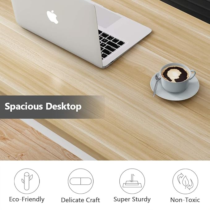 Tribesigns Computer Desk, 47 inch Modern Simple Office Desk Computer Table Study Writing Desk for Home Office, Light Walnut