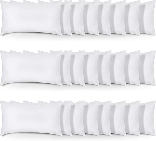 Utopia Bedding Throw Pillows (Set of 24, White), 12 x 20 Inches Pillows for Sofa, Bed and Couch Decorative Stuffer Pillow
