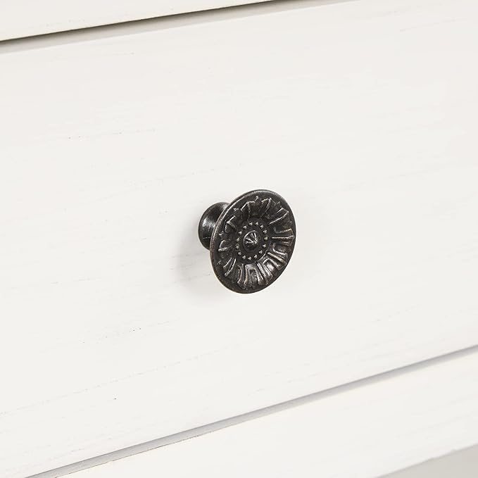 Knocbel Farmhouse Entryway Long Console Table with 3 Storage Drawers and Bottom Open Shelves, Entry Hallway Foyer Sofa Table with Handles, 29.9" H x 48.8" W x 15.8" D (Antique White and Brown)