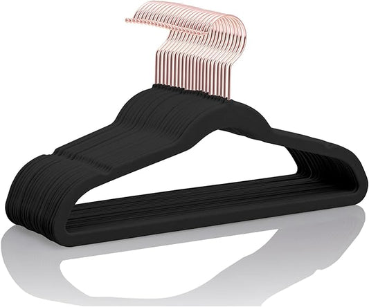 MIZGI Kids Velvet Hangers,Non-Slip Big Kids Hangers,14 Inch Hangers for Youth,Teen Clothes,Pack of 50