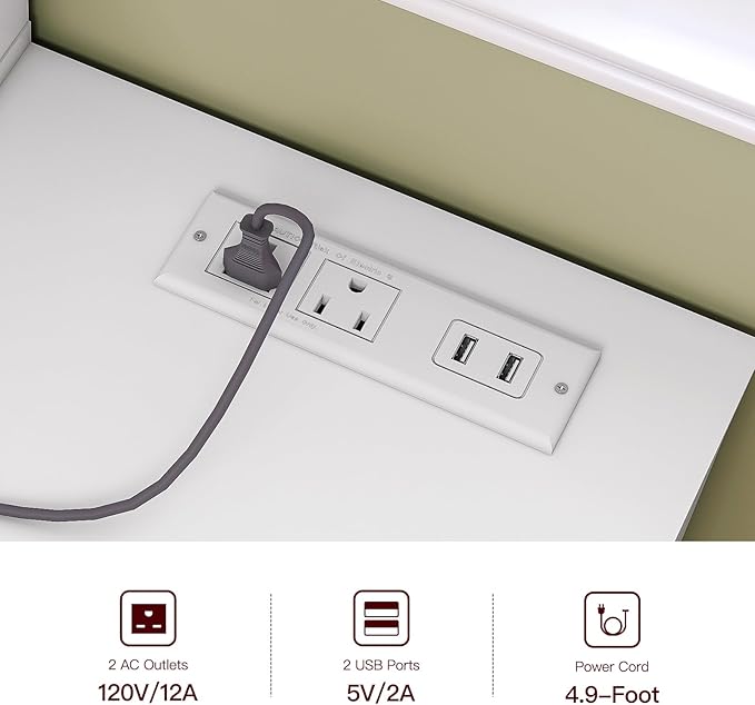 Vanity Desk with Mirror & Lights, Makeup Vanity with 6 Drawers, 6 Open Shelves and Power Outlet, 48” Storage Makeup Vanity Desk with Stool Bench for Women, Girls, Bedroom, White