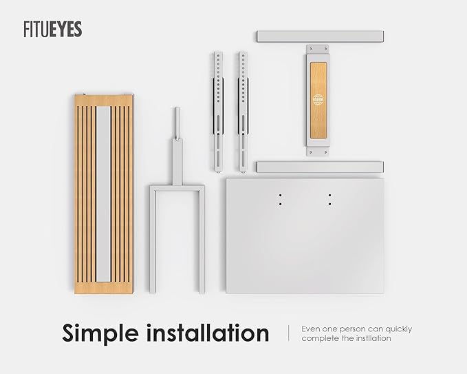 FITUEYES Design Wood TV Stand Swivel Mount with Hidden Back Storage for 32-65 inch TV Screens, Scandinavian Style Tall Floor TV Stand for Home Decor with Reinforced Base, Zen Series, White