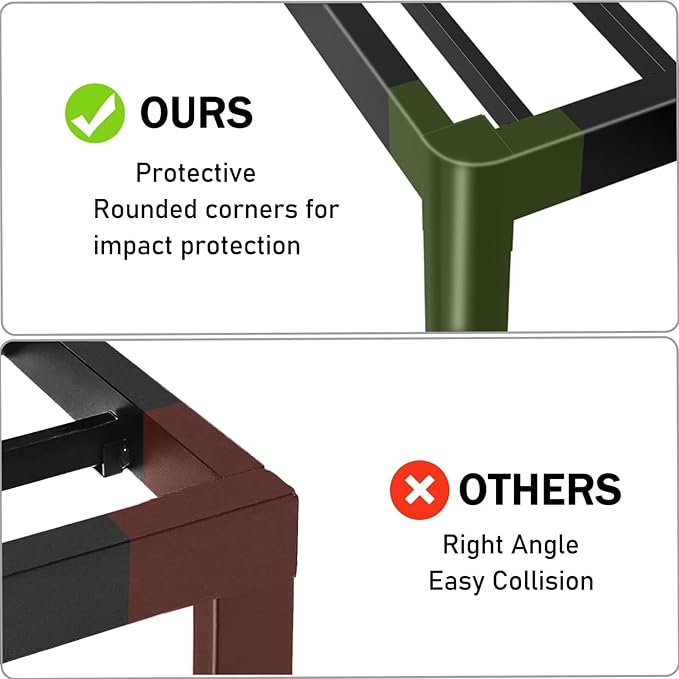 14 Inch Full Bed Frame with Rounded Corner and Headboard Hole Mattress Retainers 3500 lbs Heavy Duty Support Metal Platform Bed Frame Noise Free No Box Spring Needed Easy Assembly