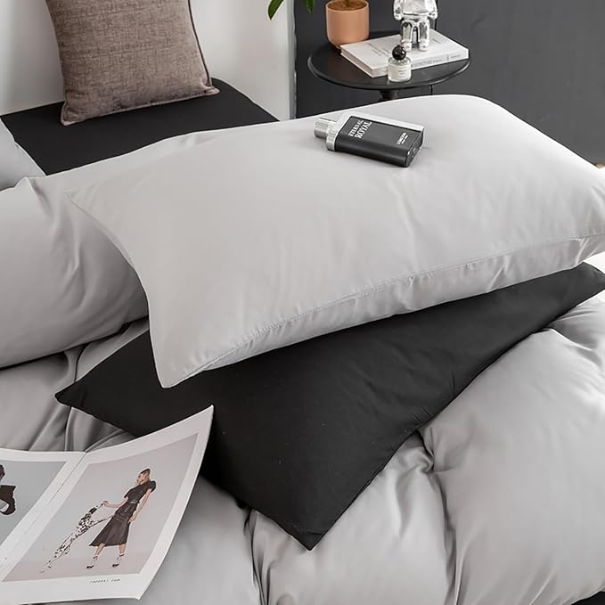 Luxlovery Silver Grey Comforter Set Twin Grey Bedding Set Women Men Light Grey Soft Breathable Cozy Blanket Quilts 3pcs Twin Size Comforter Set for Teens Kids