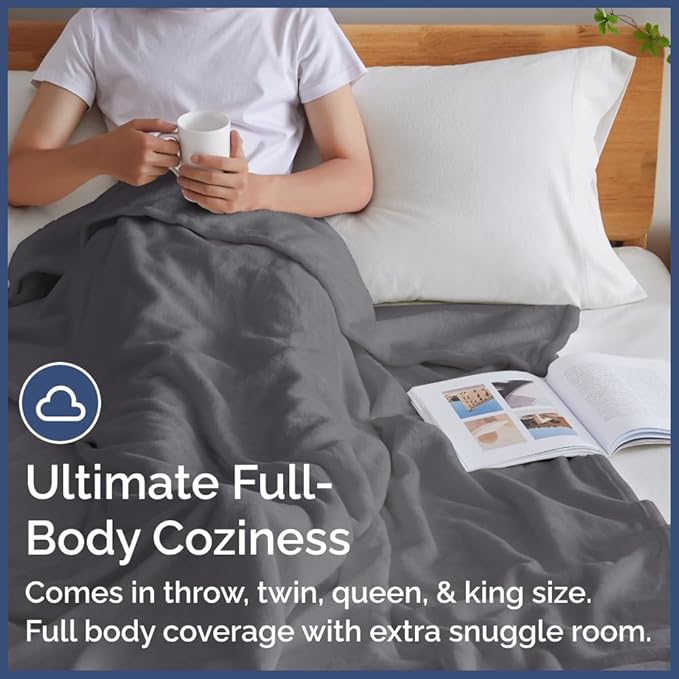 Ultra Soft Fleece Blanket Queen Size - Flannel Fleece Luxury Queen Blanket - Lightweight for Couch Bed Chair - Thick, Warm and Breathable - All Season Cozy Anti-Static Microplush Bedding, Dark Grey