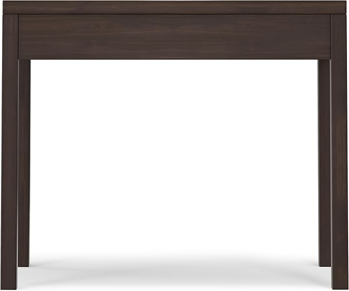 SIMPLIHOME Hollander Small Desk - 38-Inch Wide Solid Wood Writing Desk in Warm Walnut Brown, Contemporary Home Office Computer Table for Study or Compact Space with Flip-Down Keyboard Tray