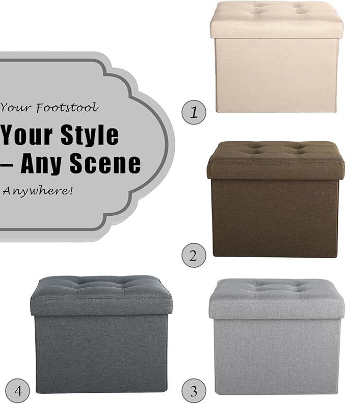 Ottoman Storage Ottoman Foot Rest Stool Foldable Bench with Storage Student Dormitory Bedroom and Entryway 16 X 12 X 12