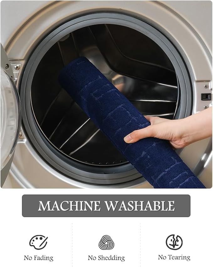 AMOAMI-Bath Mat-Absorbent Quick Dry Bathroom Floor Mats-Washable Rubber Backing Bath Mats for Bathroom Rugs Fit Under Door-Bath Rug for in Front of Sink Bathtub Shower Room, Navy 17''x24''