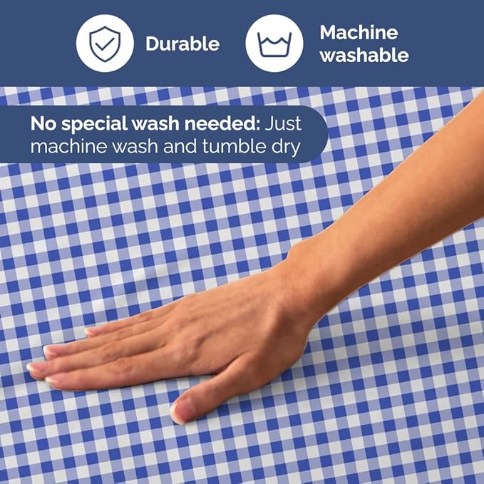 Blue Gingham Sheets - 1 Flat & 1 Fitted Sheet & 1 Pillowcase w/ Deep Pockets - Grid, Plaid, Checkered Pattern Bed Set - Comfy, Wrinkle & Fade Resistant - Ultra-Soft, Breathable & Cooling - Twin Size