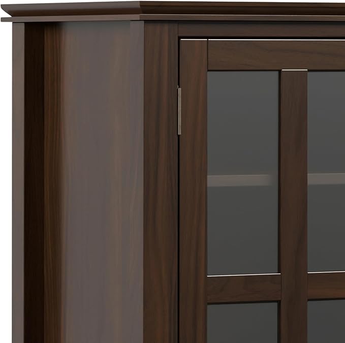 SIMPLIHOME Artisan SOLID WOOD 53 inch Wide Transitional TV Media Stand in Tobacco Brown For TVs up to 60 inches for the Living Room and Entertainment Center