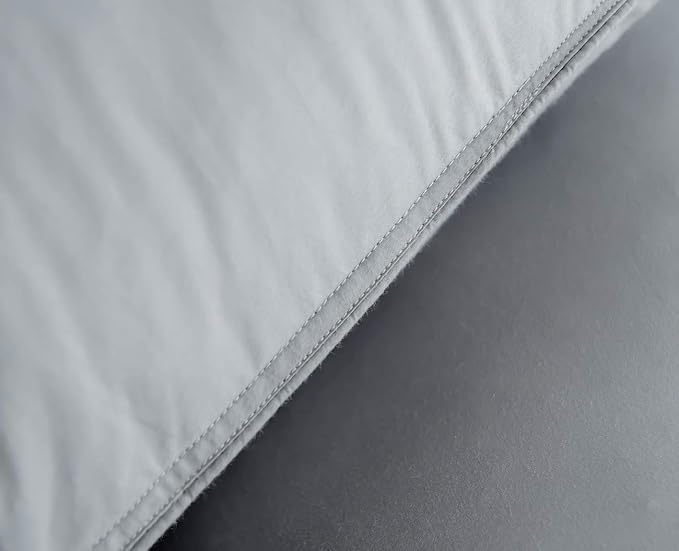 Goose Down Feather Bed Pillows for Sleeping,Medium Firm,Soft Support Grey Color Standard Size One Pillow