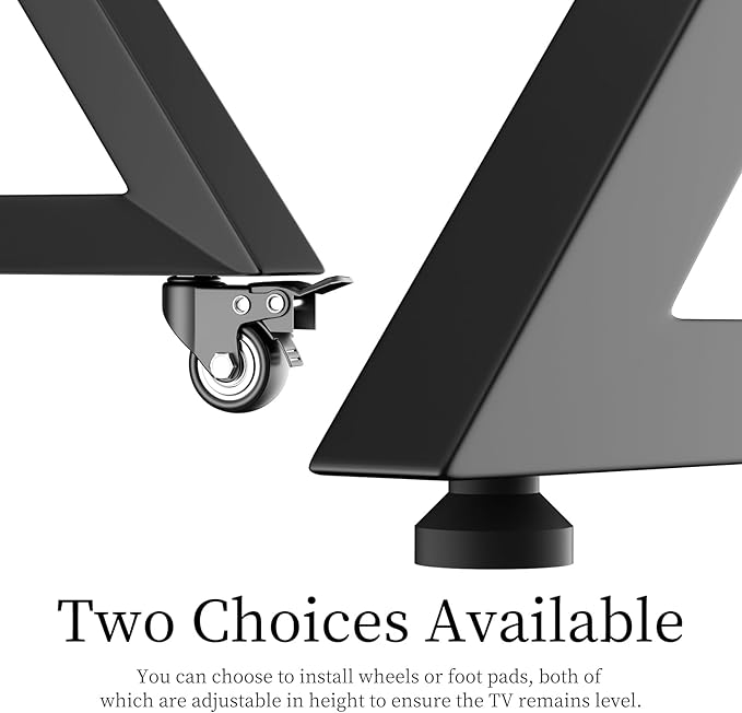 unho Large Mobile TV Floor Stand with Wheels for 65 75 85 86 90 100 inch TVs, Heavy Duty Rolling TV Mount Cart with Television Stands for Living Room Entertainment Max VESA 800x600mm, Up to 220 lbs