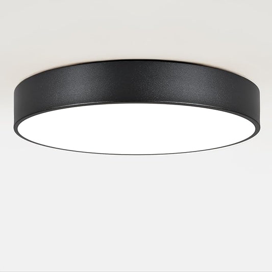 Black Flush Mount Ceiling Light Fixture,4-Light Oversized Close to Ceiling Light, 18.1 Inch Large Light Fixtures Ceiling Mount for Kitchen,Hall,Entryway Bedroom,Bathroom,Living Room,Outdoor