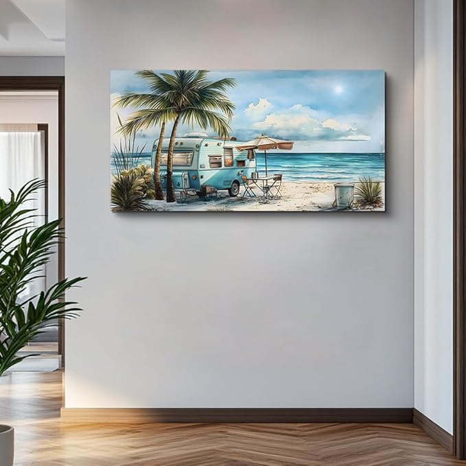 PHAOHUAXM Large Wall Art For Office Framed Wall Decor For Living Room Modern Bedroom Wall Paintings Beach And Ocean Landscape Canvas Prints Seascape Pictures Artwork Restaurant Home Decor 24"X48"