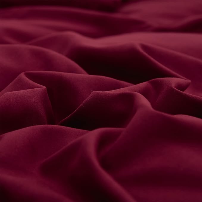 Cottonight Burgundy Comforter Set Full Wine Red Bedding Set Full Solid Claret Comforter Modern Blanket Quilt Breathable Durable Dark Red Comforter Set for Women Men