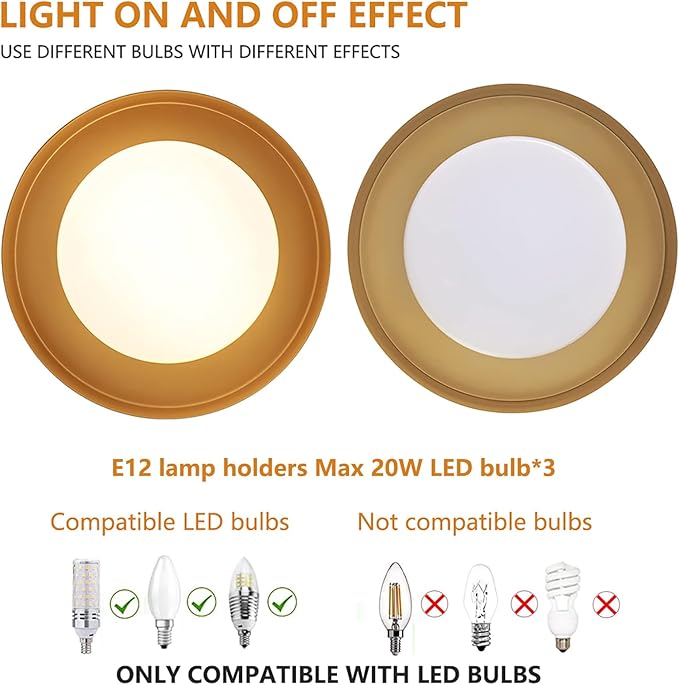 Modern Flush Mount Ceiling Light,Minimalist Close to Ceiling Lighting Fixture,Gold Circular Ceiling lamp for Bedroom,Dining Room,Entry,Hallway,Balcony, Bathroom (16.5'')