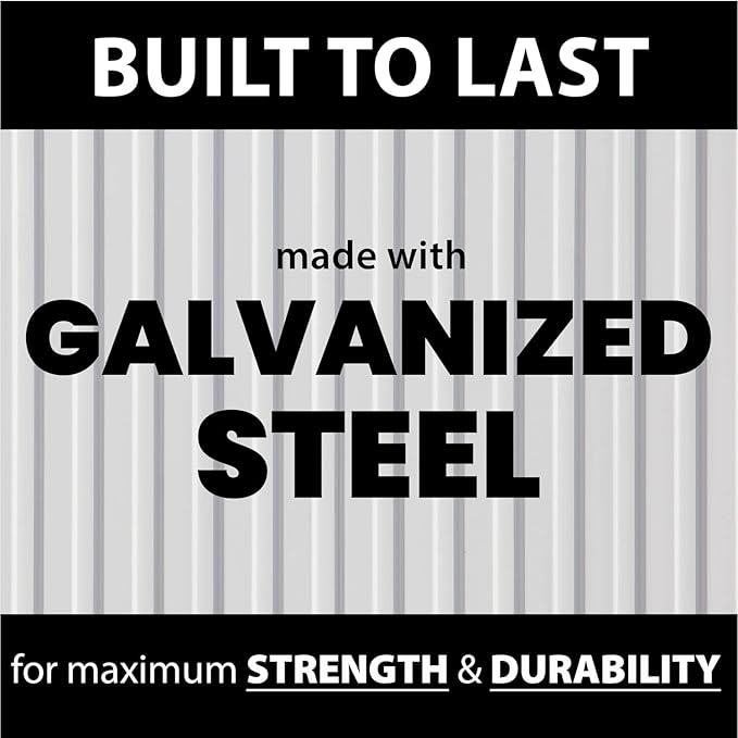 Hanover Outdoor Storage Shed for Trash and Recyclables, Pent Roof, Galvanized Steel, 2-Point Locking System, Stores 2 Trash Cans, 3.3-Ft. x 5.2-Ft. x 4.4-Ft., Dark Gray Trash Can Storage