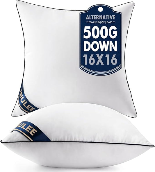MIULEE 16x16 Pillow Inserts Set of 2 Throw Pillows 16 Inch Premium Down Alternative Pillow Inserts Decorative Pillow Stuffer for Sofa, Couch (16x16 inch, Set of 2)