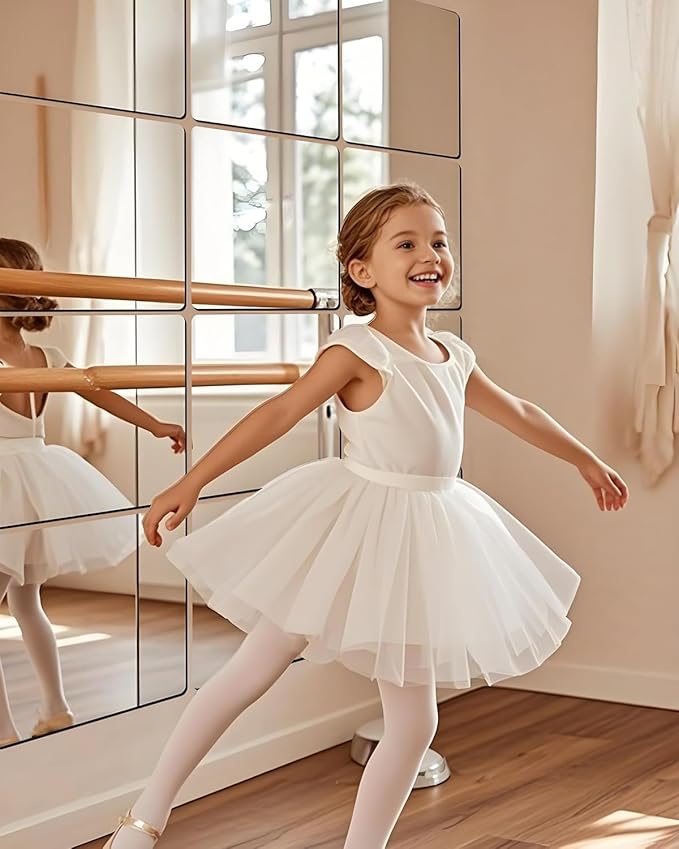 12" x 12" 12Pcs Full Length Wall Mirror Tiles, Frameless Wall Mounted Mirror Glass Wall Mirror for Home Gym, Door, Bedroom, Living Room