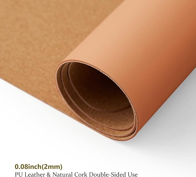 Cork Desk Mat - Small Dual-Sided Desk Pad for Office and Home - Desk Organization and Accessories - Ideal for Large Mouse Pad and Small Desk Mats on Top of Desks(Brown,23.6"x 13.8")