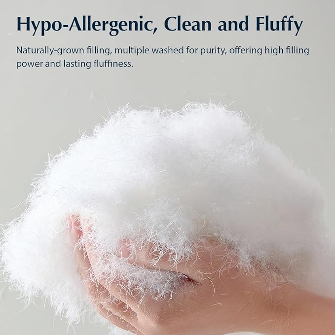 Pacific Coast Goose Down Fiber Pillows, Bed Pillows for Back, Stomach and Side Sleepers, Luxury Hotel Pillow, Downproof, Medium, Standard Size Set of 2