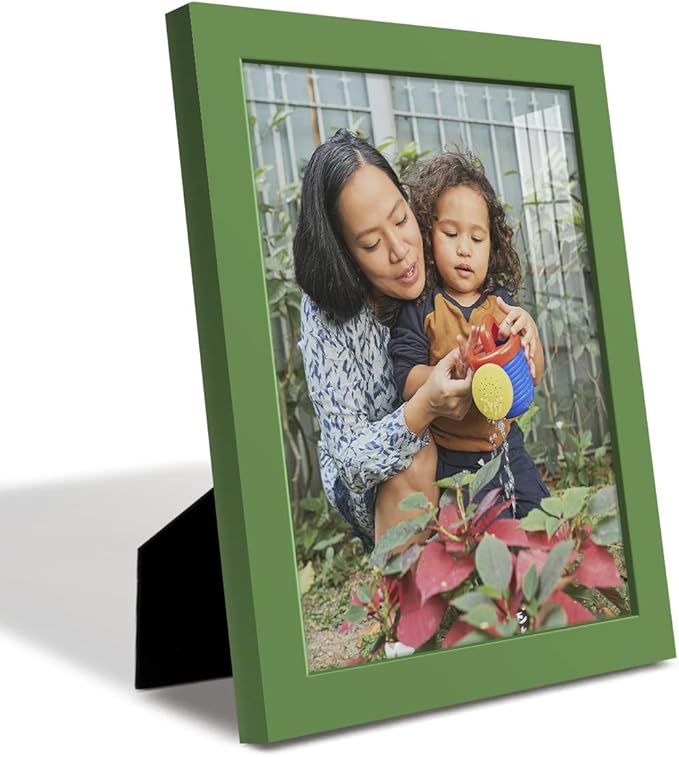 Renditions Gallery 8x10 inch Picture Frame High-end Modern Style, Made of Solid Wood and High Definition Glass Ready for Wall and Tabletop Photo Display, Green Frame