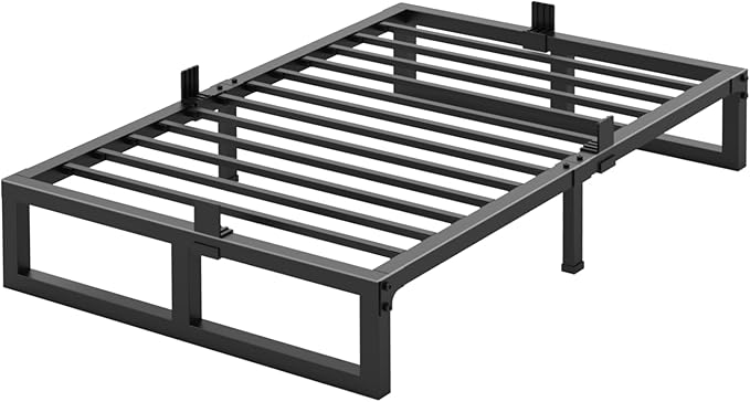 10 inch Twin Bed Frame,3500 lbs Heavy Duty Metal Platform, Steel Slats Support/No Box Spring Needed/Noise Free/Non-Slip/Easy Assembly
