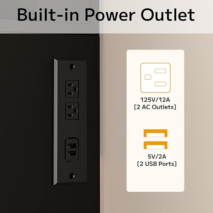 Vanity Desk with Large Mirror and Lights, 39.4'' Glass Top Makeup Vanity with RGB Cabinet Drawers Power Outlet 3 Color Light Modes Brightness Adjustable Vanity Dressing Table for Bedroom Black