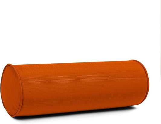 Sherry Kline Sunrise Indoor/Outdoor Neck Bolster Corded Edge Filled Pillow Cayenne 6"x18" Set of 2