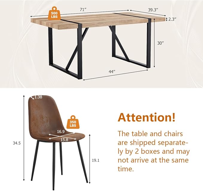 Dining Table Set for 8，Dining Room Table Set for 8，71'' Kitchen Table and Suede Nap Fabic Chairs Set of 8，8 Chair Dining Table Set for Kitchen Dining Room