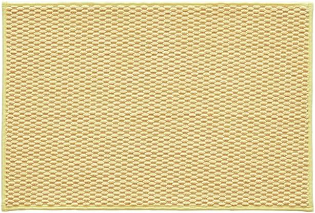 Bathroom Rugs Non Slip Washable, Super Absorbent Thin Bath Mat Small Quick Dry Low Pile Bathroom Rug, Yellow 20"x30"
