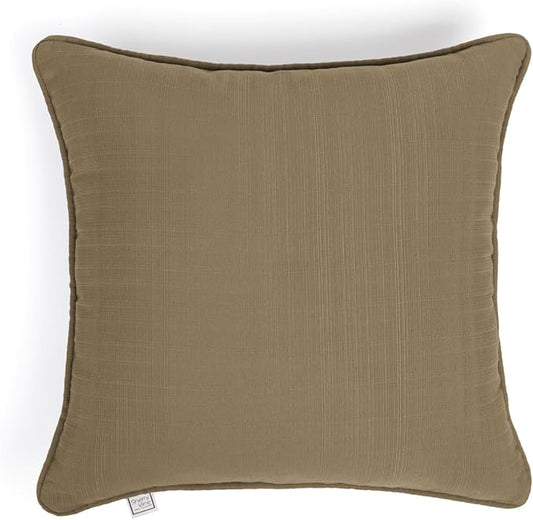 Sherry Kline Sunrise Indoor/Outdoor Square Corded Edge Filled Pillow Khaki 18"x18" Set of 2
