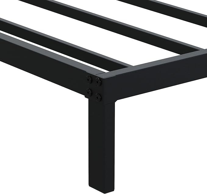 9 Inch Twin Bed Frames Heavy Duty Low Profile Metal Platform No Box Spring Needed Mattress Foundation, Easy to Assembly, Noise Free, Black