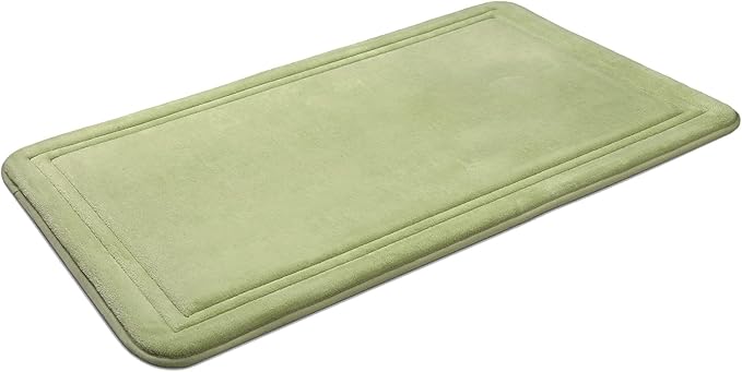 ITSOFT Memory Foam Bath Mat 31x20, Non Slip, Machine Washable, Quick Dry & Absorbent Rugs, Bath Mats for Bathroom Floor, Tub & Shower, Bathroom Rug, Sage Green
