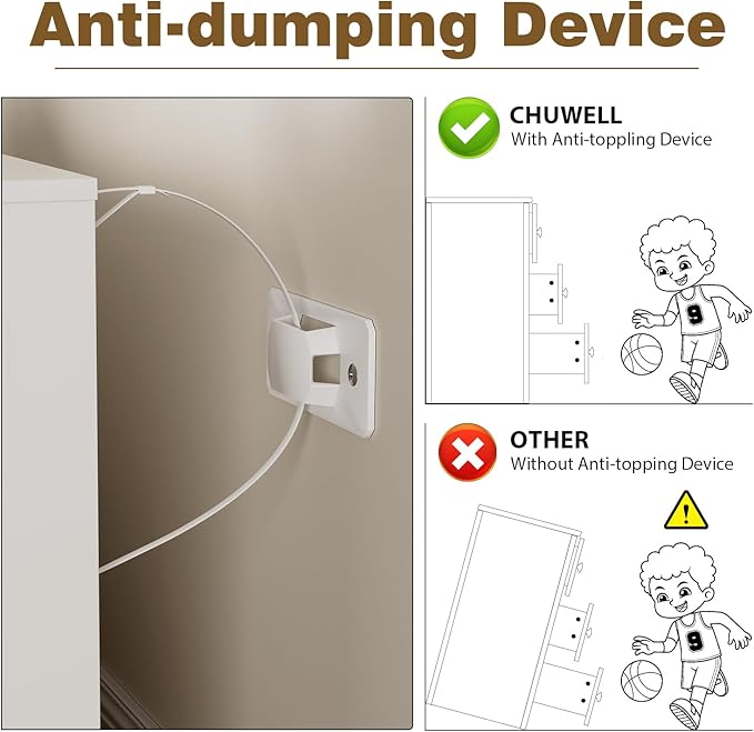 59.1" Wide Dressers & Chests of Drawers with Large Capacity Storage, Large Wooden Storage Organizer 10 Drawer Dresser for Bedroom（White）