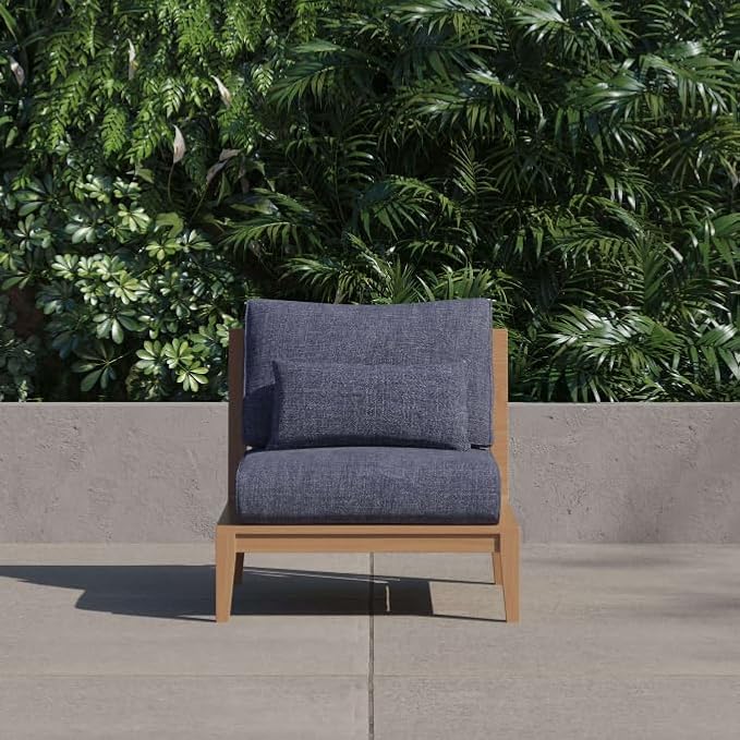 Outer Outdoor Throw Pillow with OuterWeave Performance Fabric, Decorative Outdoor Pillow for Patio & Outdoor Furniture, Includes Machine Washable Pillow Cover and Insert - Deep Sea Navy, 12"x20"