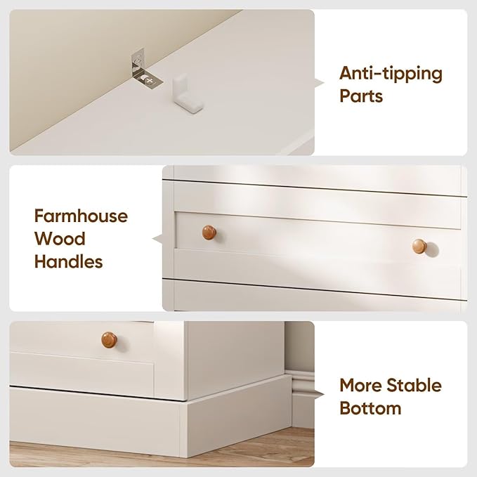 Vyre 70.8" Tall Farmhouse Bookshelf with Glass Doors, Modular Bookcase with 6-Tier Adjustable Shelves, Large Storage Cabinet for Kitchen, Living Room, White, Set of 2