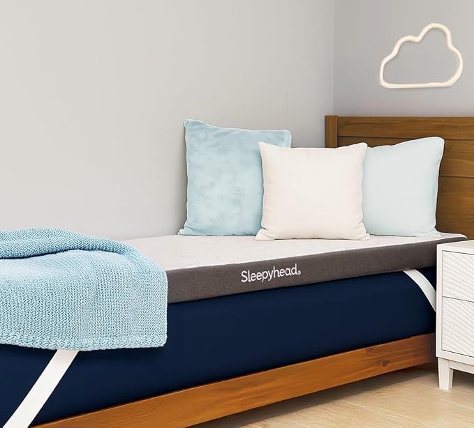 Sleepyhead Full XL 3 Inch Gel Memory Foam Mattress Topper for College Dorm – Thick, Cooling & Comfortable Mattress Pad with Washable Cover – Dorm Room Essentials for College Students (Full XL 3")