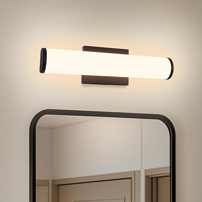 Kalium 16in Modern Wall Sconces, Dimmable Bathroom Vanity Lights, 3000K Warm White LED Indoor Sconces Lighting for Bathroom, Stairs, Living Room, Bedroom. Hardwired.