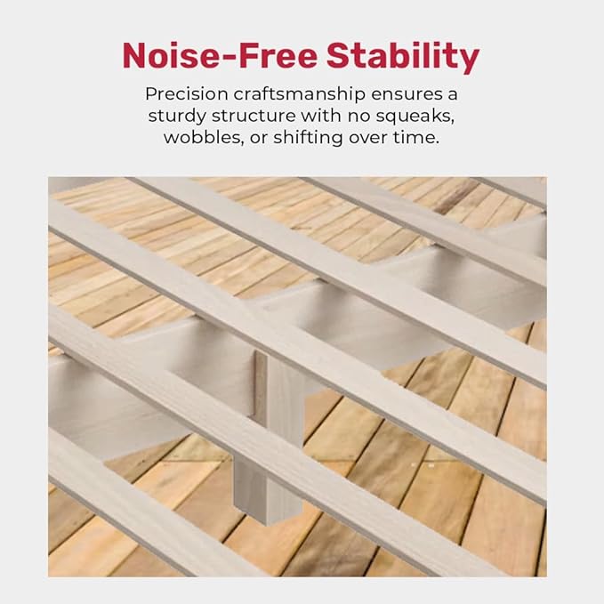 Solid Hardwood Deluxe Platform Bed Frame, Headboard, Footboard & Slats, Quality Crafted in Pennsylvania, USA from Poplar by Mennonite Artisans, No Box Spring Needed, Easy Assembly