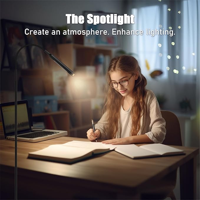 Floor Lamp for Living Room, bedrooms,Work Study and Home Decor.Modern Reading Standing lamp.with Remote Control.4 Color temperatures LED Bulb.Lighting Brightness Adjustable from 10%-100%.