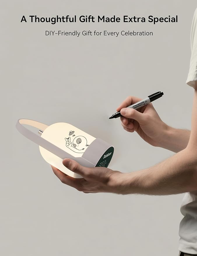 Tubicen Portable Lamp, Battery Operated Rechargeable Cordless Table Lamps 4-Level Touch Dimmable Desk Outdoor Lamp, Night Light for Camping Lantern Home Bedroom Dinning Room Balcony Patio