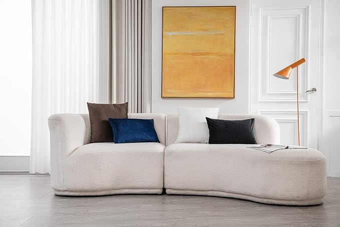 DEZENE Decorative Pillow Covers 12x20 Black: 2 Pack Cozy Soft Velvet Rectangular Throw Pillow Cases for Farmhouse Home Decor