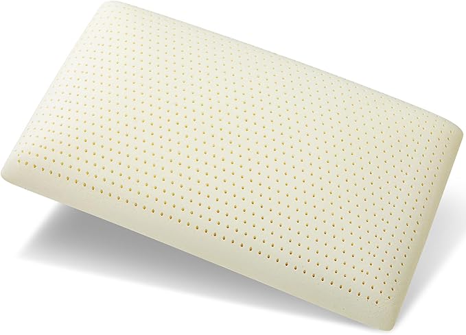 100% Talalay Latex Pillow, Luxury King Size Sleeping Bed Pillow for Side, Back, and Stomach Sleepers, Extra Soft Natural Latex Foam Pillow, Removable Breathable Cotton Cover (Soft, King)