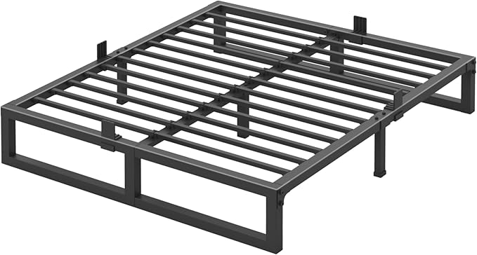 10 inch Full Bed Frame,3500 lbs Heavy Duty Metal Platform, Steel Slats Support/No Box Spring Needed/Noise Free/Non-Slip/Easy Assembly