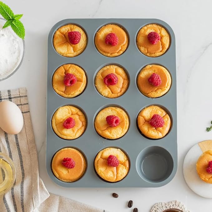 7in1 Silicone Bakeware Baking Set, Kitchen Bake Pans Molds Tray for Oven with BPA Free Round/Square Cake Pan, Loaf Pan, Muffin Pan for Bread Pizza Cheesecake Cupcake Pie Desserts