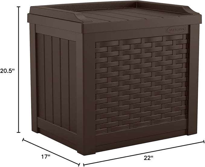 Suncast 22 Gallon Small Resin Storage Seat, Java, SSW600J