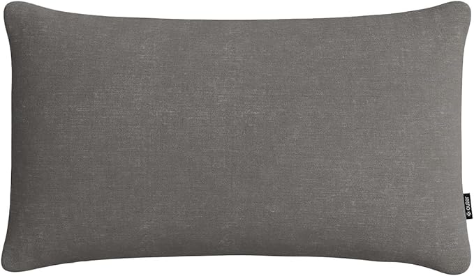 Outer Outdoor Throw Pillow with OuterWeave Performance Fabric, Decorative Outdoor Pillow for Patio & Outdoor Furniture, Includes Machine Washable Pillow Cover and Insert - Dark Pebble Gray, 12"x20"